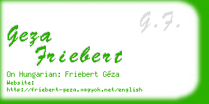 geza friebert business card