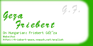 geza friebert business card